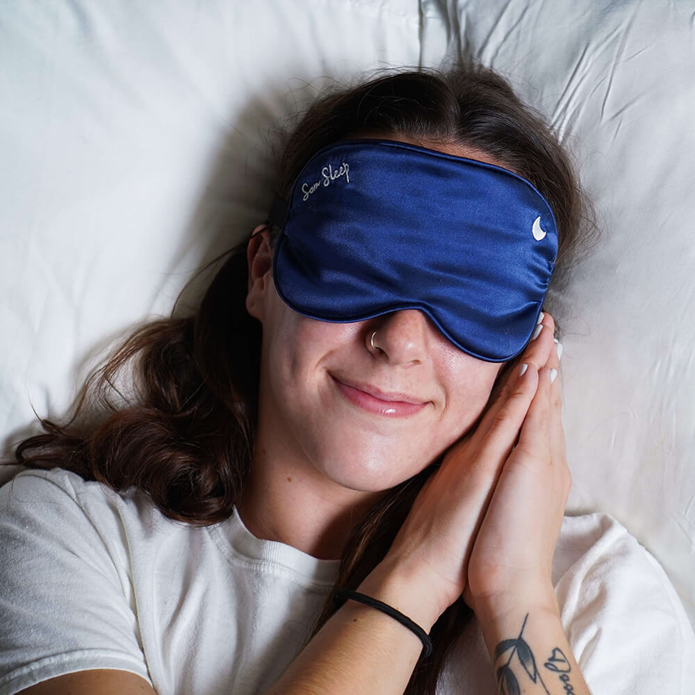 The Satin Silk Sleep Mask in Navy Blue - Limited Edition