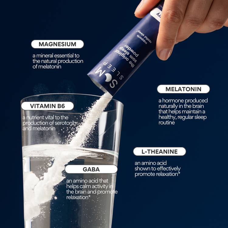 Sleep Mix Powder Sleep Aid Drink Mix Powder with Magnesium & Melatonin | Som Sleep