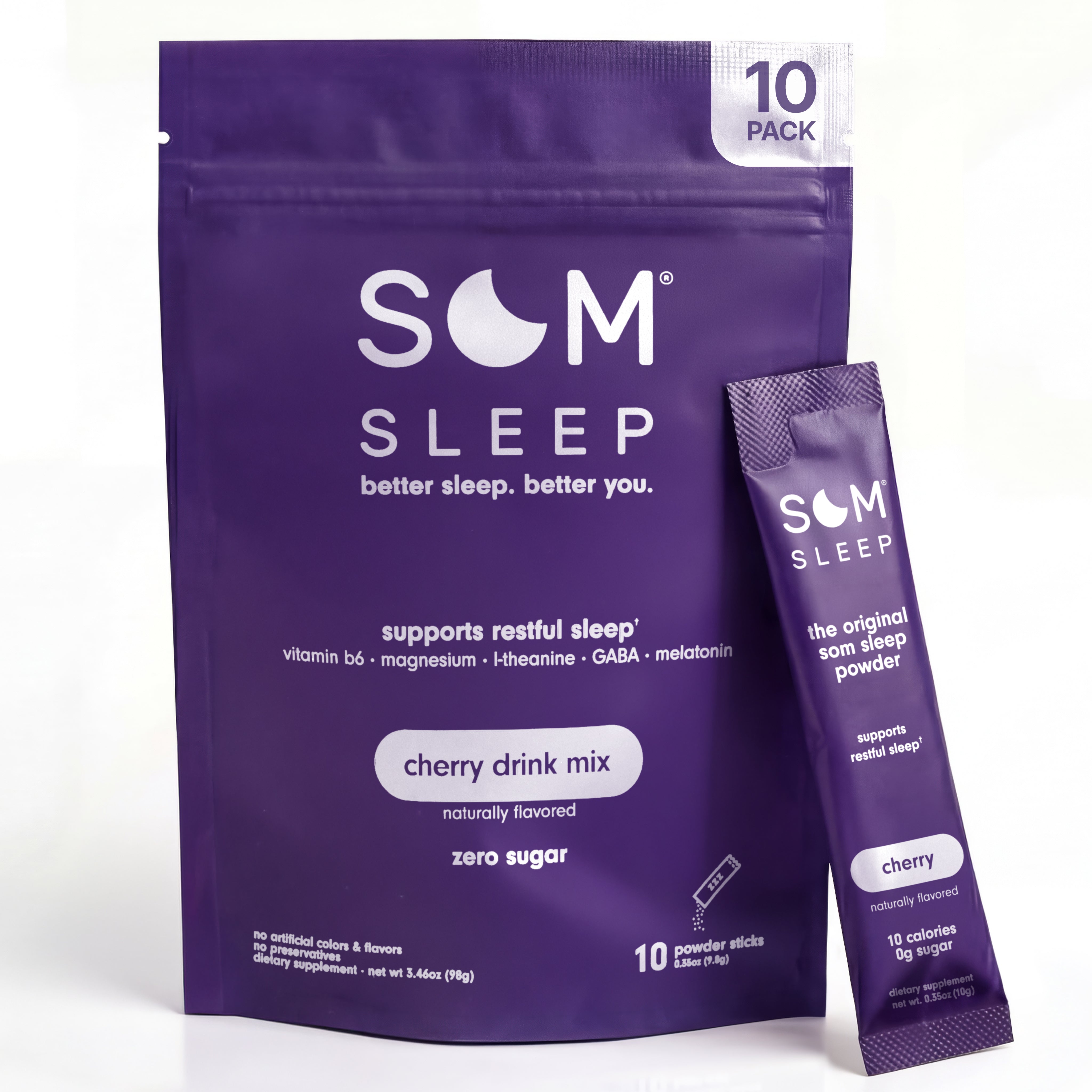 Som Sleep Recovery Powder: Nighttime Drink for Deep Sleep - Cherry