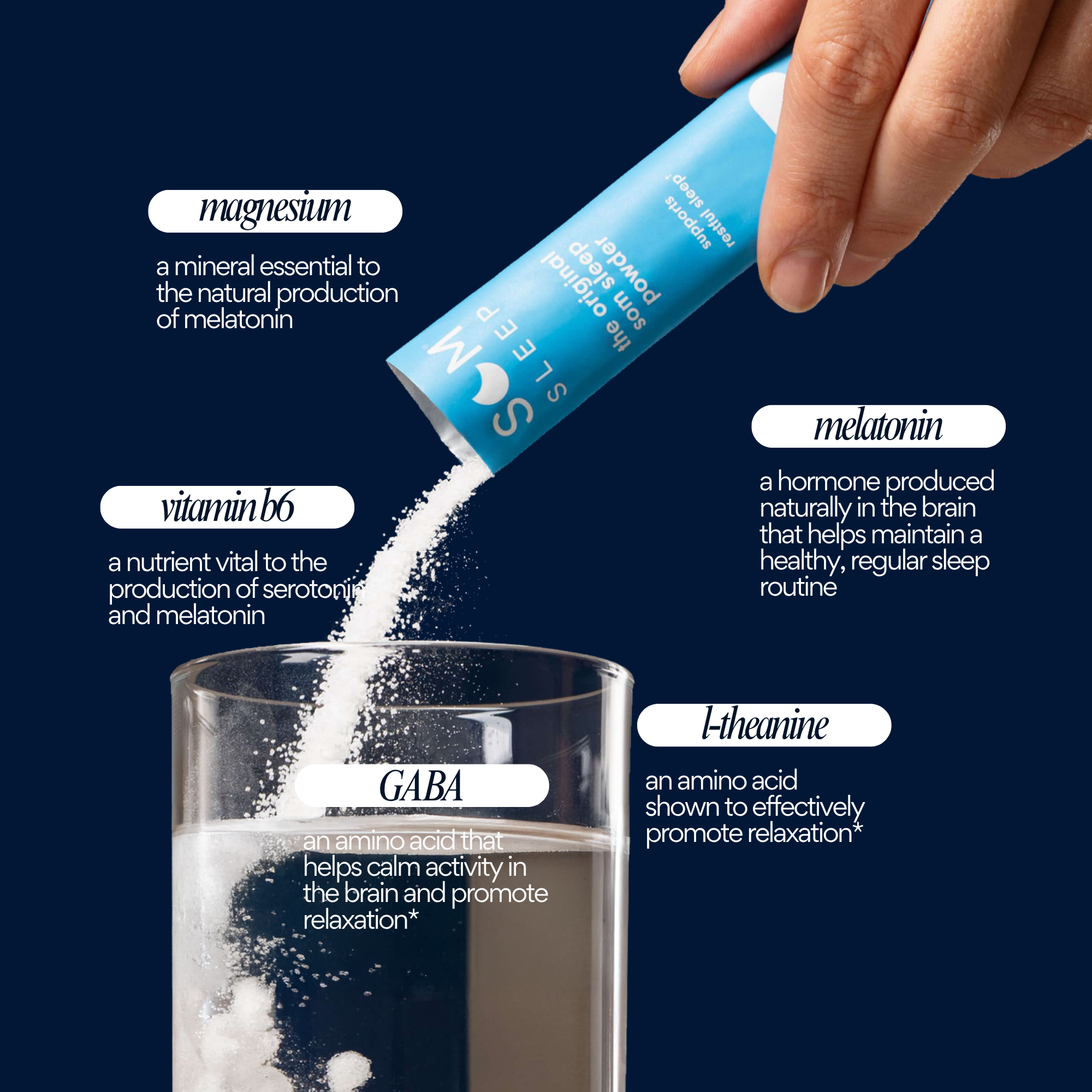 Sleep Mix Powder Berry Sleep Powder Drink Mix with Magnesium and Melatonin - Som Sleep