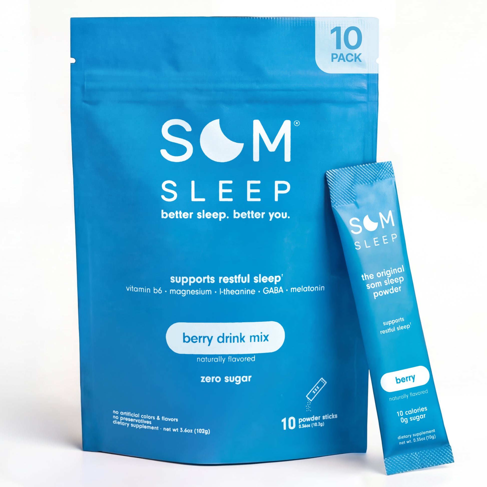 Som Sleep berry sleep aid powder with melatonin and magnesium for deep sleep.