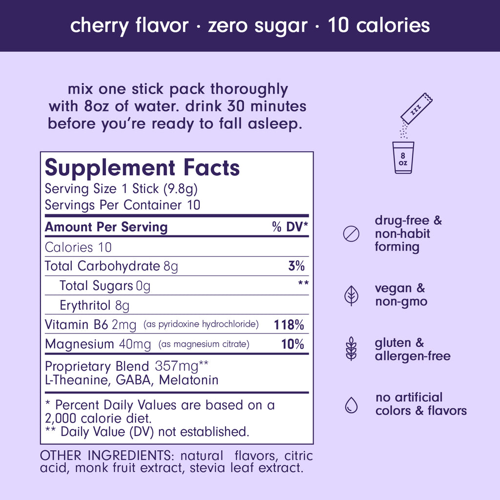 som sleep powder cherry supplement facts